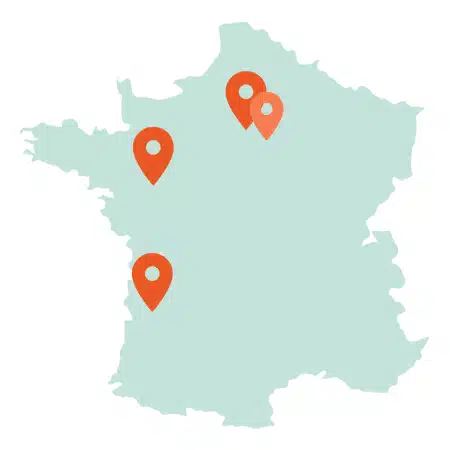 Carte des implantations de Moulinot en France